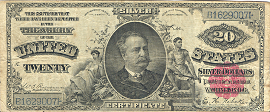 1886 $20.00.  F.