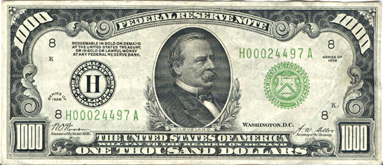 1928 $1,000.00 St. Louis.  AU.