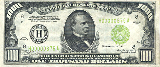 1934 $1,000.00 St. Louis.  CHCU.