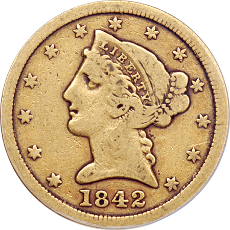 1842-C Large Date. ANACS F-15.