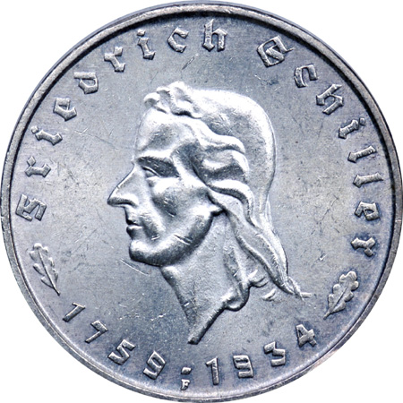 Six Third Riech Commemorative Coins.