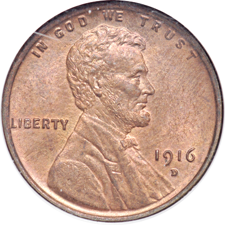 Five Early Lincoln Wheat Cents.