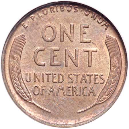 Five Early Lincoln Wheat Cents.