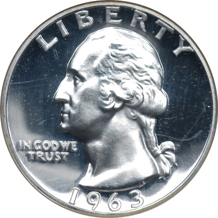 Seven Certified Washington Quarters. Proof Cameo.