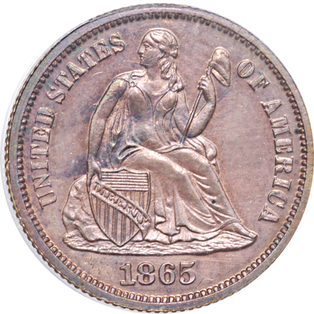 1865 J-421. PCGS PF-62 RB.