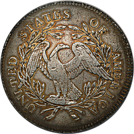 1795 Head of 1794, 3 Leaves,  B-7, BB-18, R-3. NCS VF Details Plugged, Whizzed.