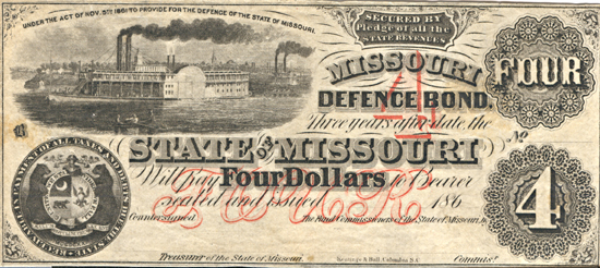 Lot of Nine Civil War-era Obsolete Notes.