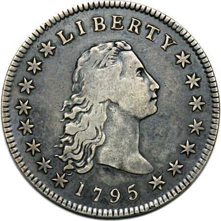 1795 Head of 1794, 3 Leaves, B-7, BB-18, R-3. VF-30.