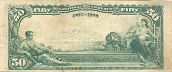 1902 $50.00. Seattle, WA Charter# 4229 Blue Seal Date Back. F.