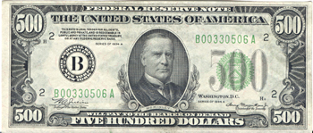 1934-A $500.00 New York.  CHCU.