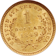 1849 Open Wreath. NGC MS-62.