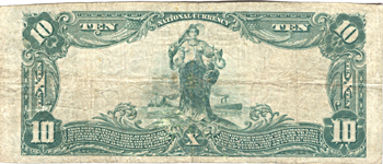 1902 $10.00. Saint Peter, IL Charter# 9896 Blue Seal. F.