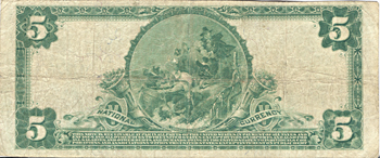 1902 $5.00. Caruthersville, MO Charter# 10784 Blue Seal. F.