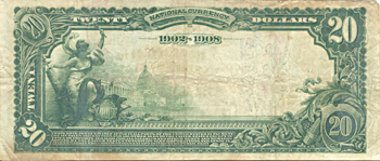 1902 $20.00. Hydro, OK Charter# 10442 Blue Seal Date Back. VF.