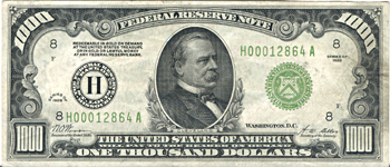 1928 $1,000.00 St. Louis.  XF.