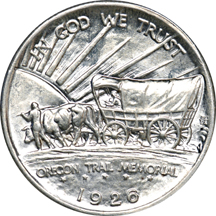 Three Oregon Silver Commemorative Half Dollars.