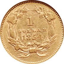 1854 Type 2. NGC AU-58.