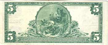 1902 $5.00. Troy, NY Charter# 7612 Blue Seal. XF.