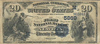 1882 $20.00. Newton, IL Charter# 5869 Date Back. VG.