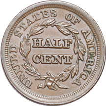 1833 and 1853 Half Cents.