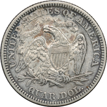 Four Seated Liberty Quarters.