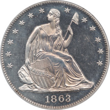 1863 PCGS PF-63.