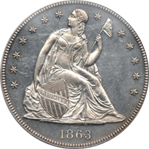 1863 PCGS PF-62.