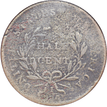 1802 2/0 Reverse of 1800 C-2, R-3. ANACS VG-8.