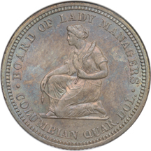 1893 Isabella Quarter. ANACS MS-60 Details Artificially Toned.