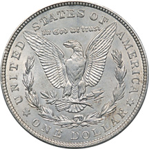 Sixteen Morgan Silver Dollars.