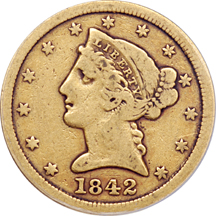 1842-C Large Date. ANACS F-15.