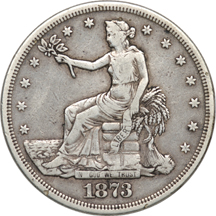 Seated Liberty Seated Dollar and Trade Dollar.