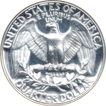 Seven Certified Washington Quarters. Proof Cameo.