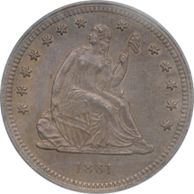 1861 PCGS MS-62.