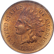 1868 PCGS MS-64 RD