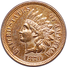 Six Indian Head Cents.