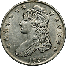 Nine Capped Bust Half Dollars.