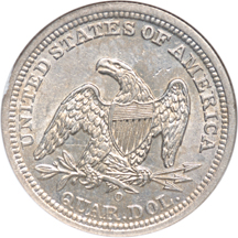 1843-O, Small O, Briggs 1-B. NGC AU-58.