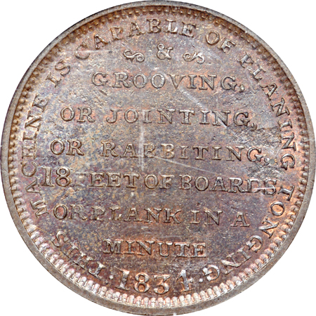 1834 Attleboro, Massachusetts S. B. Schenck, HT-158, Low-84. NGC MS-64 Brown.