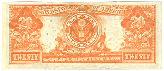 1922 $20.00.  XF.