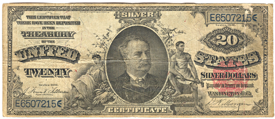 1891 $20.00.  F.