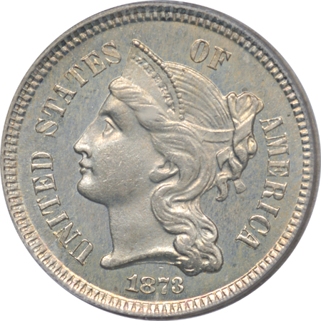 1873 Closed 3 PCGS PF-65.