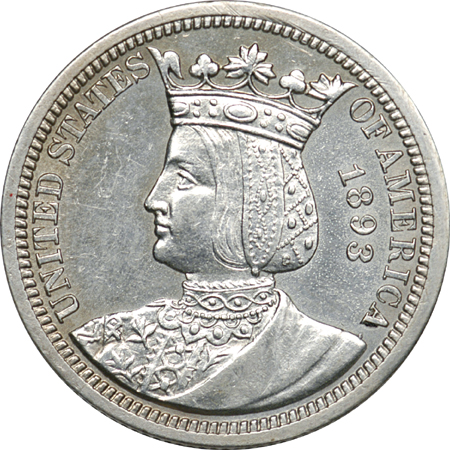 1893 Isabella Quarter. AU.