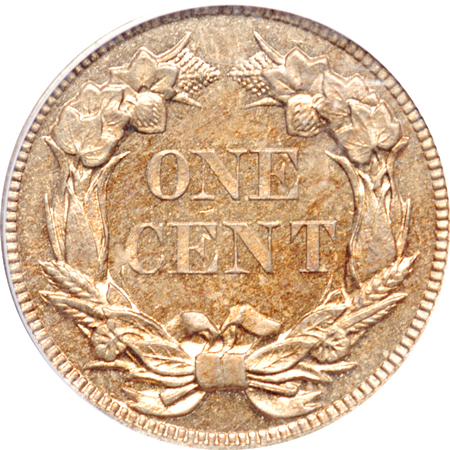 1858 Large Letters. PCGS PF-64.