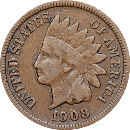 Three 1908-S Indian Head Bronze Cents.