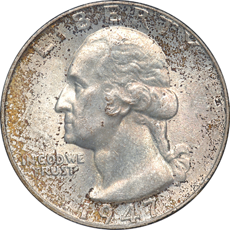 Six Washington Quarters. NGC MS-66.