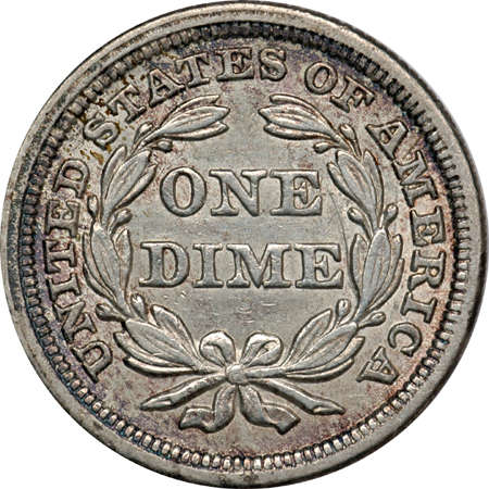 Six Seated Liberty Dimes.