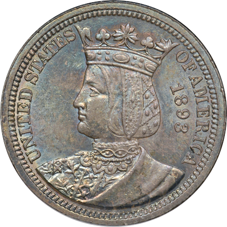 1893 Isabella Quarter. NGC MS-61.