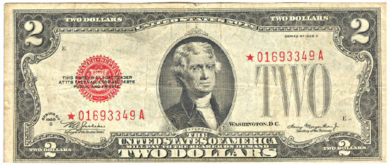 1928-C Star $2.00.  F.