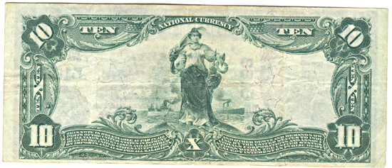1902 $10.00. Alton, IL Charter# 5188 Blue Seal. VF.
